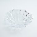 Clear glass bowl on a white background