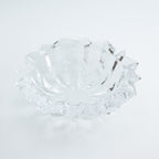 Clear glass bowl on a white background