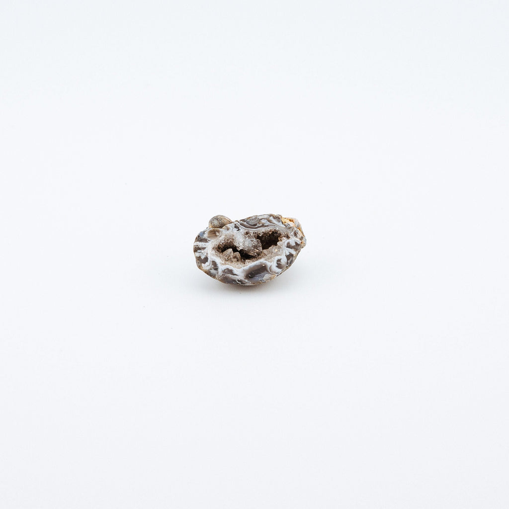 Small gray geode on a white background