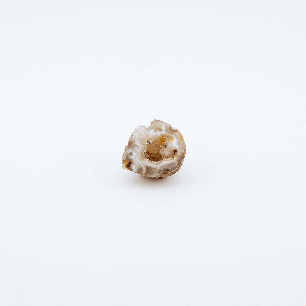 Small cream geode on a white background