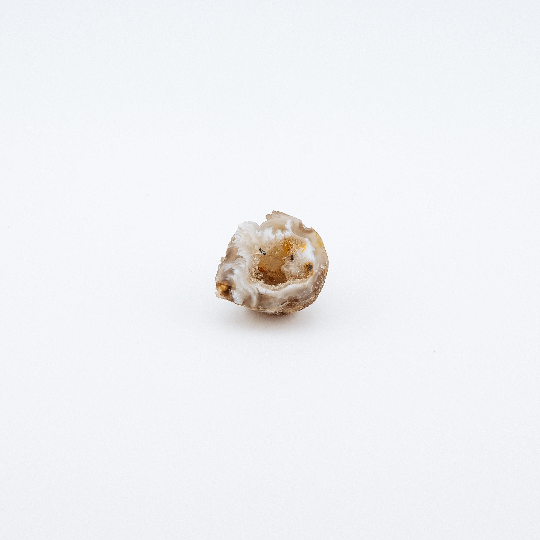 Small cream geode on a white background