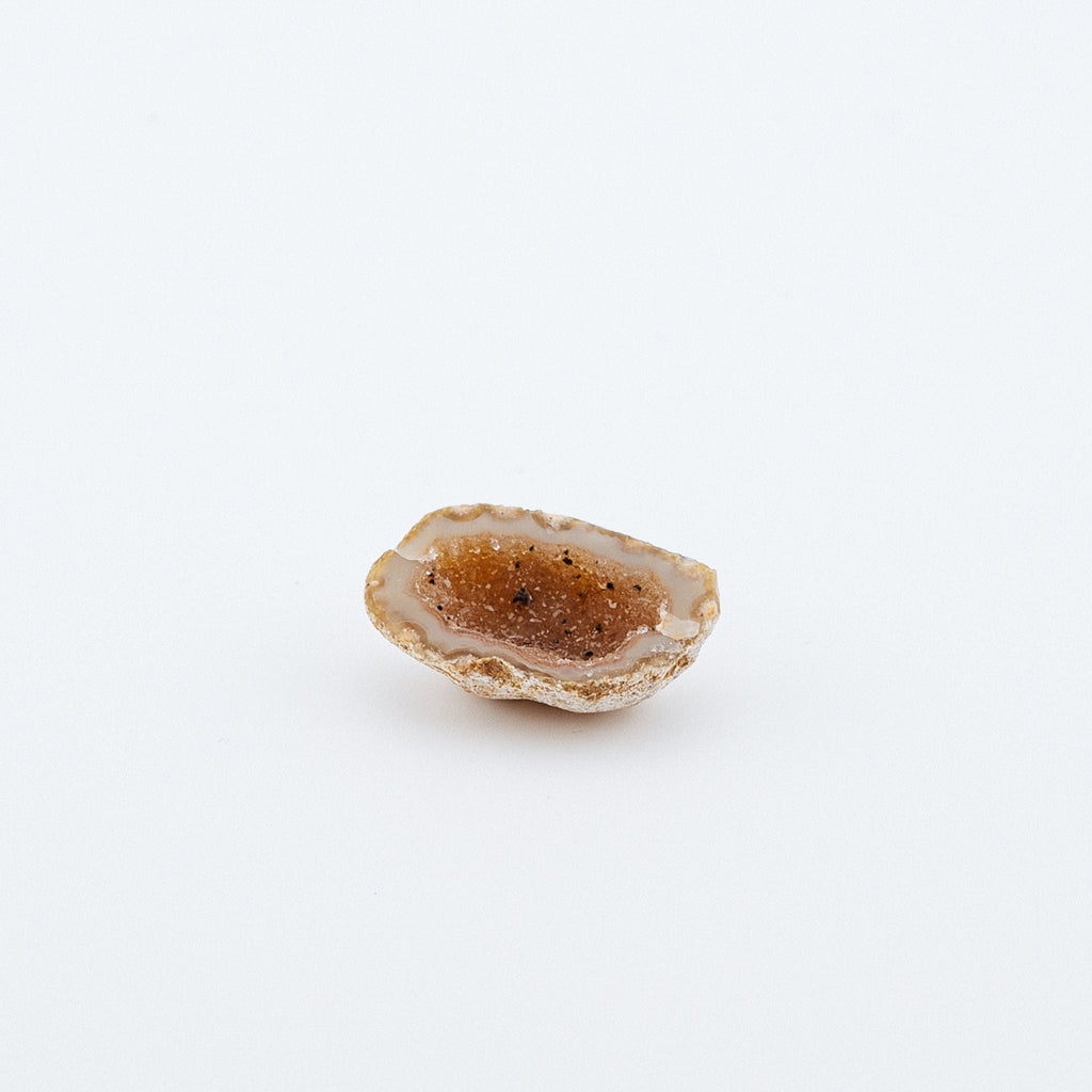 Small rose geode on a white background