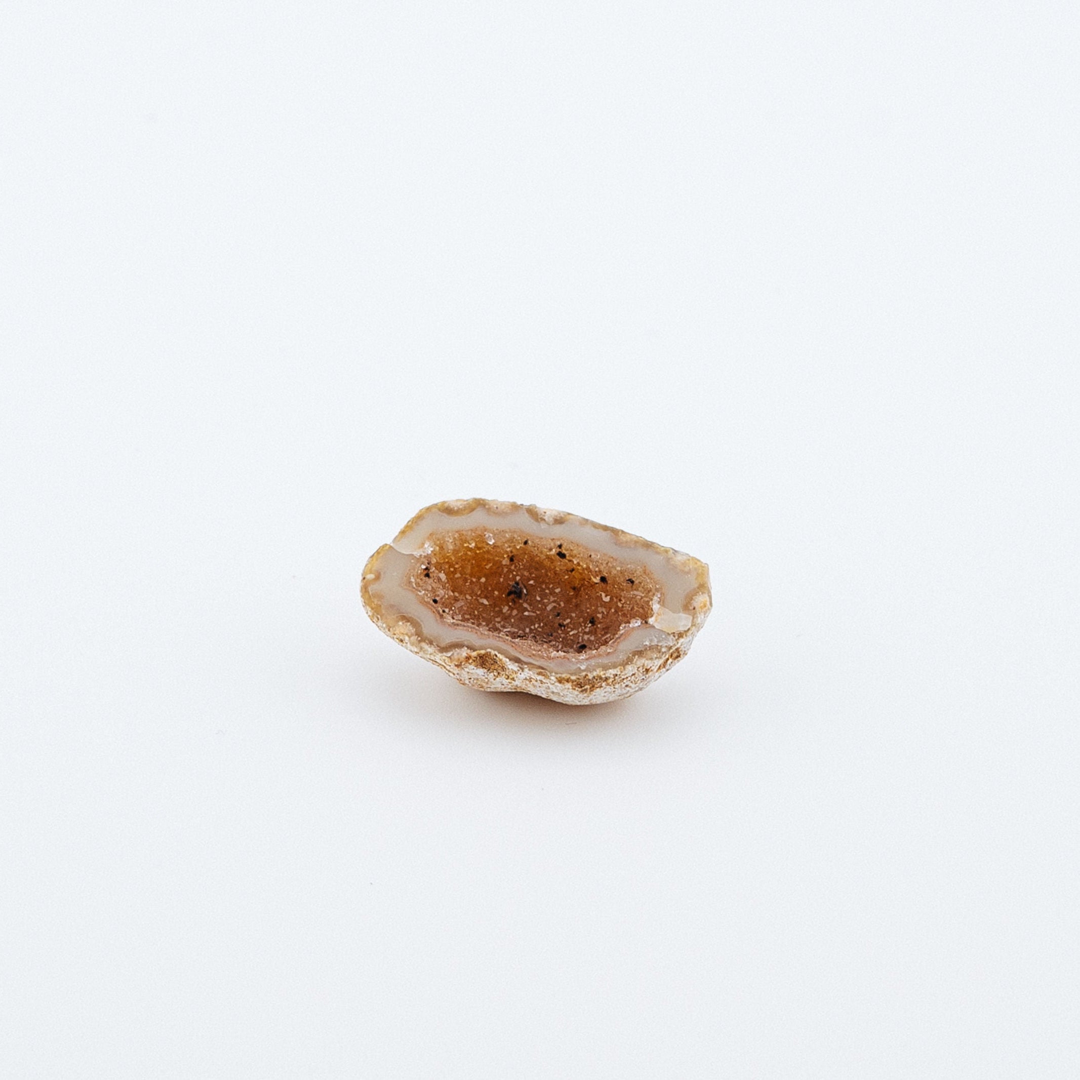 Small rose geode on a white background