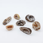 Geode crystals on a white background