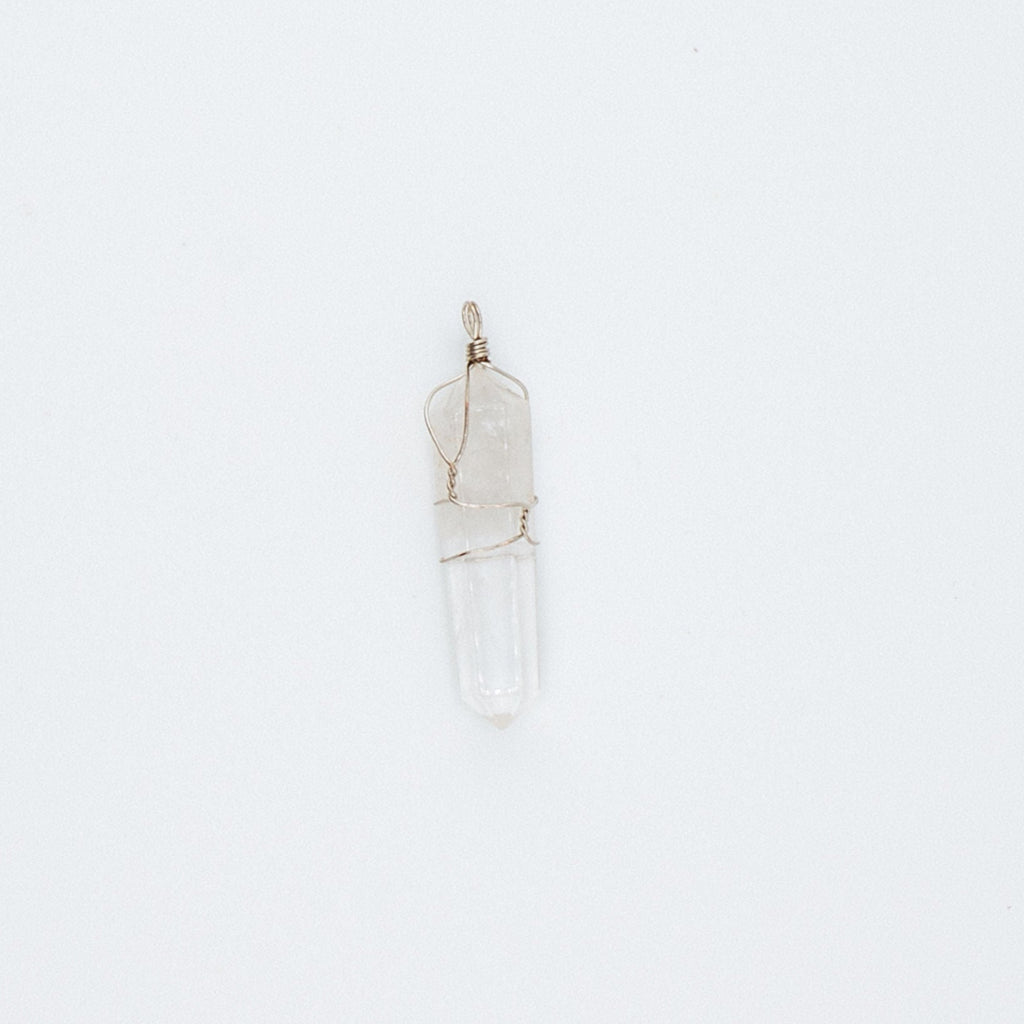 Silver Clear pendant on a white background