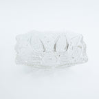Clear glass bowl on a white background